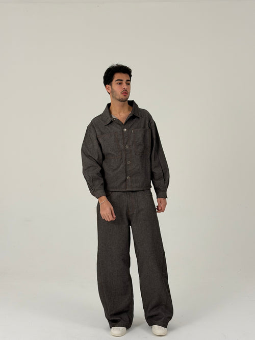 Brown Minimal Utility Jacket