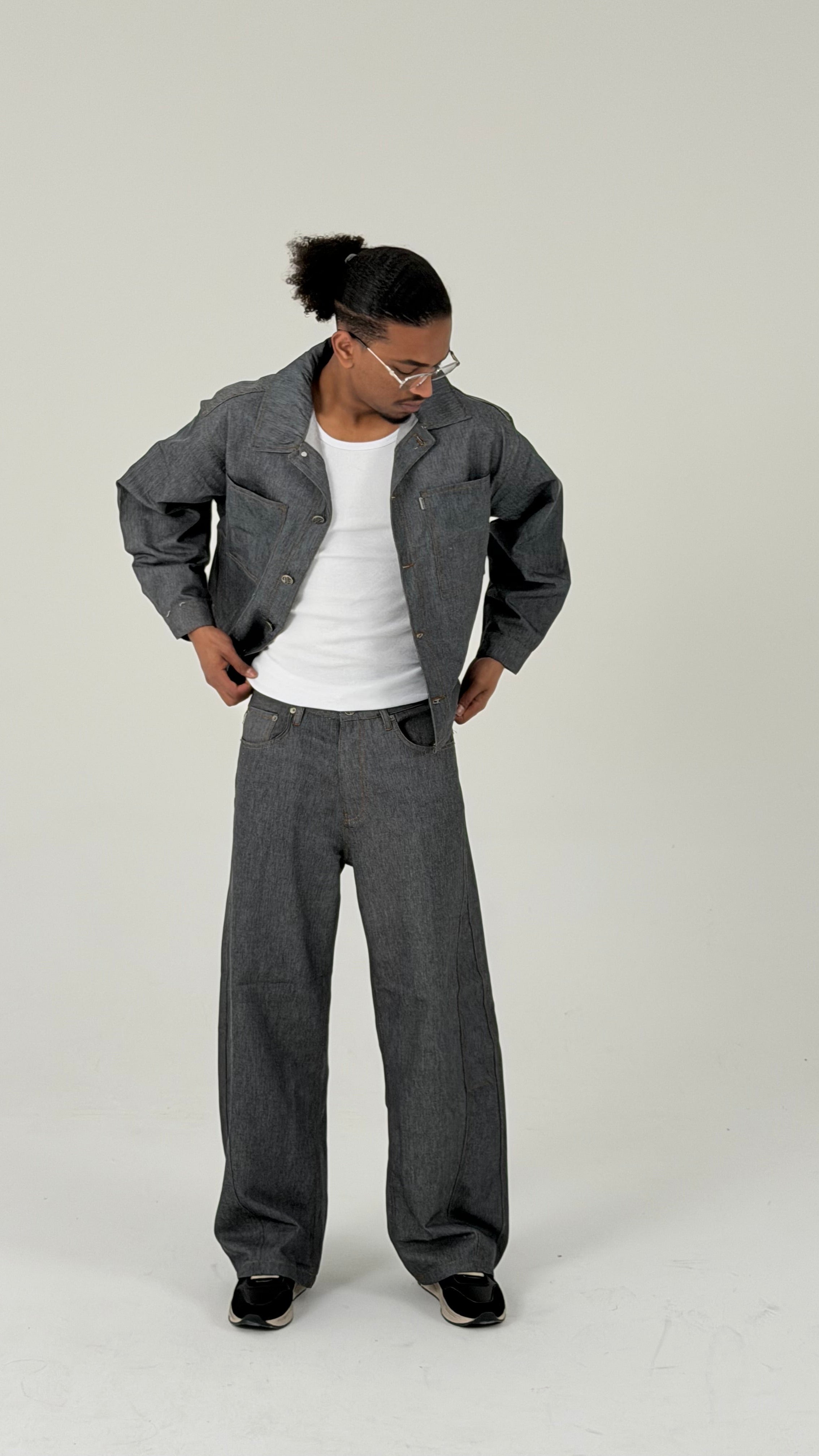 Gray Minimal Utility Jacket