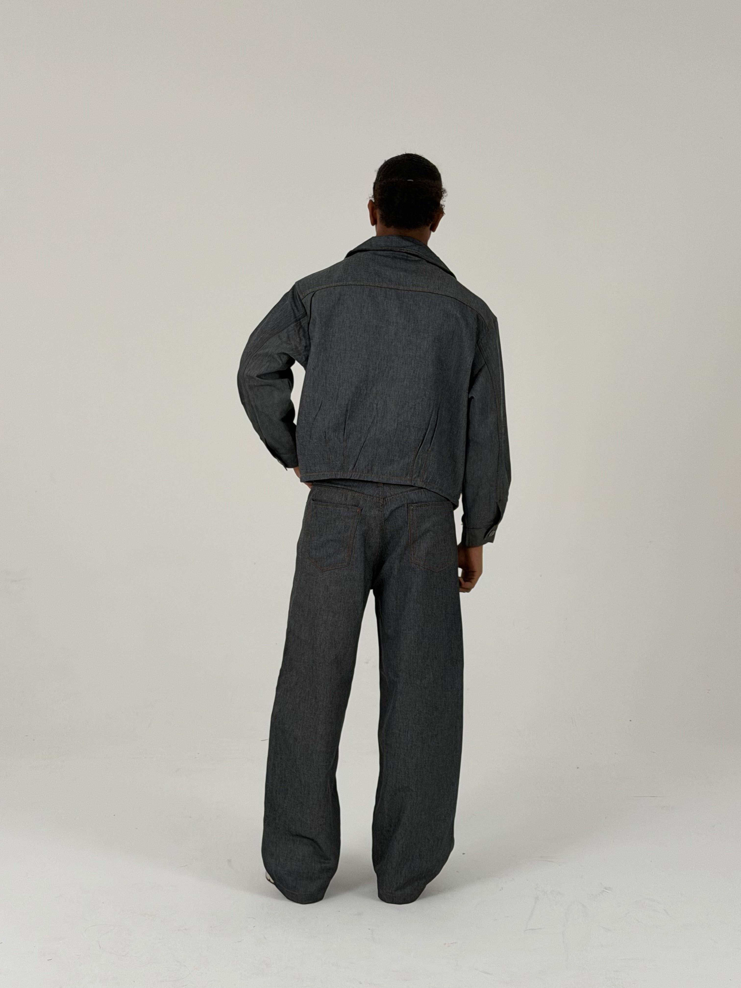 Gray Minimal Utility Jacket