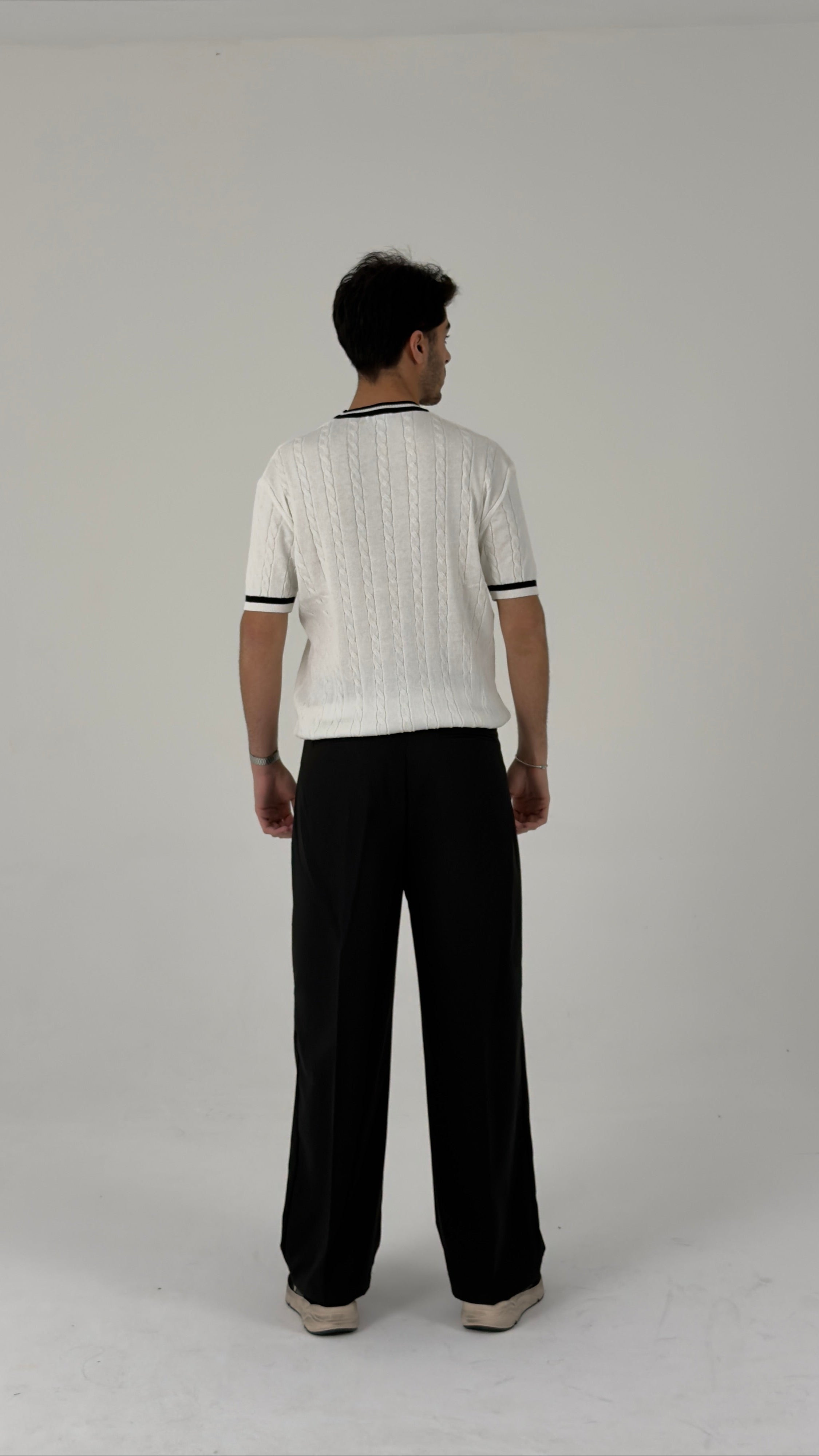 Pique Crewneck with Contrast Trim