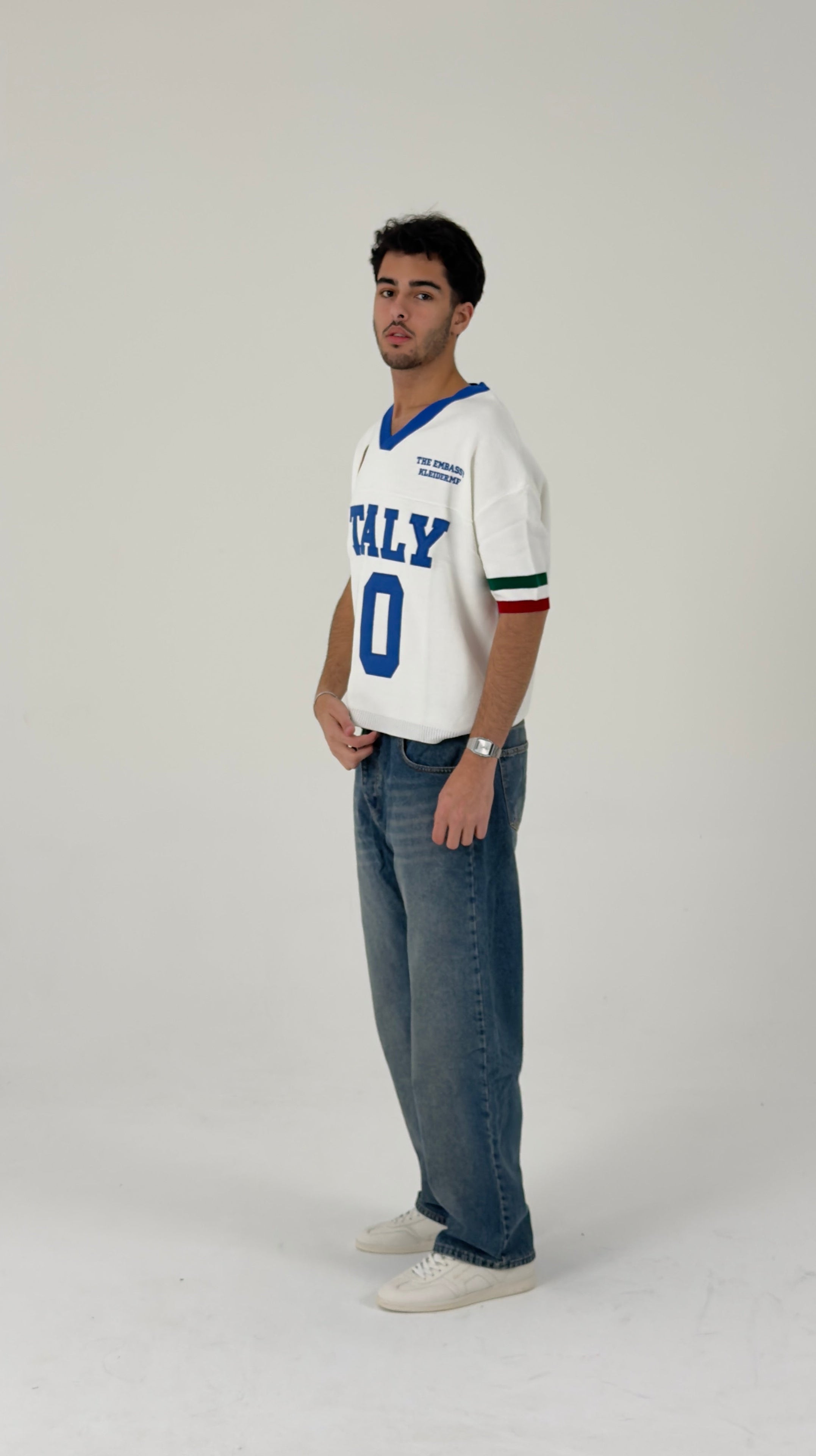 Vintage-Style Italy #10 Blokecore Jersey in White