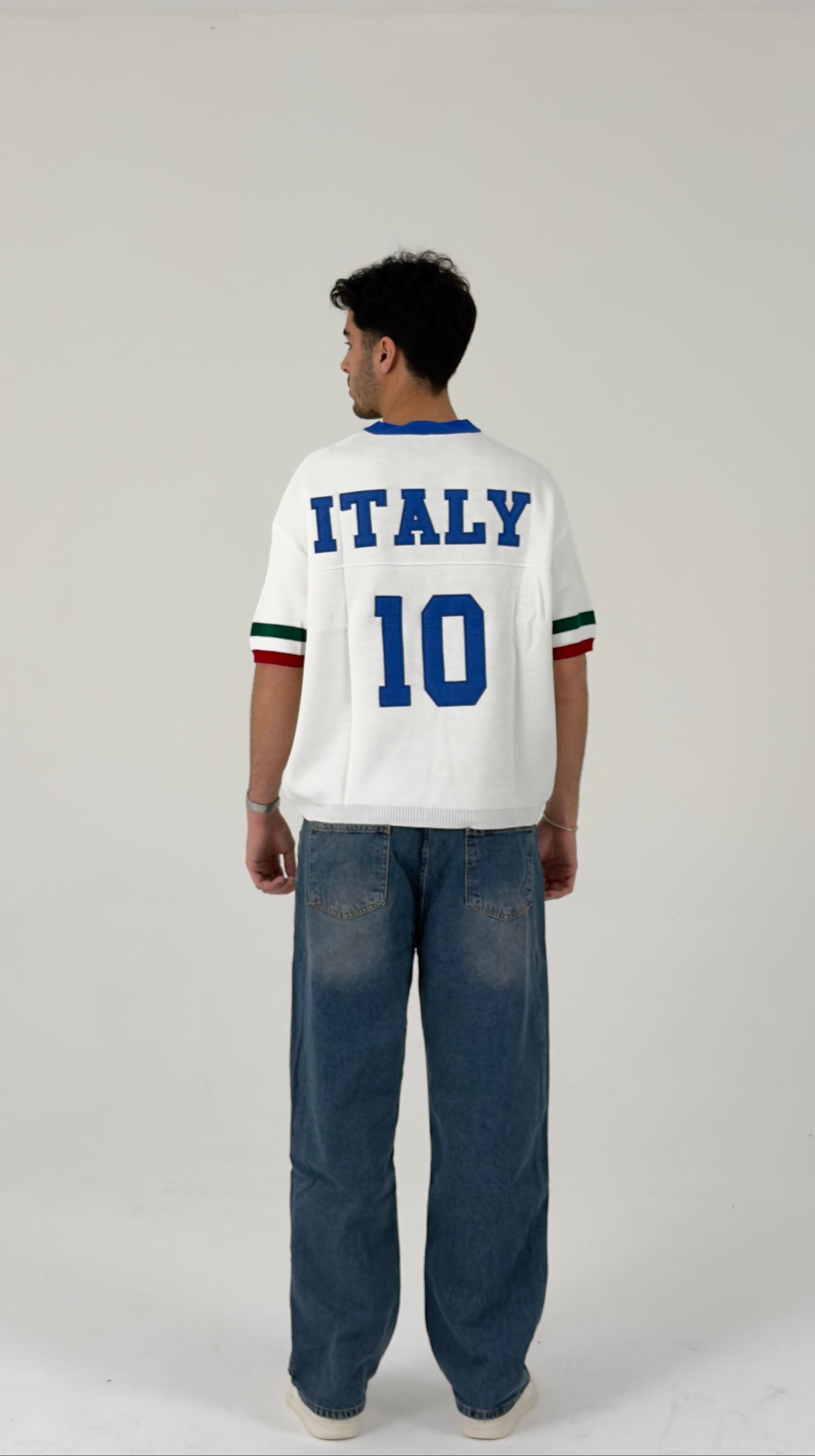 Vintage-Style Italy #10 Blokecore Jersey in White