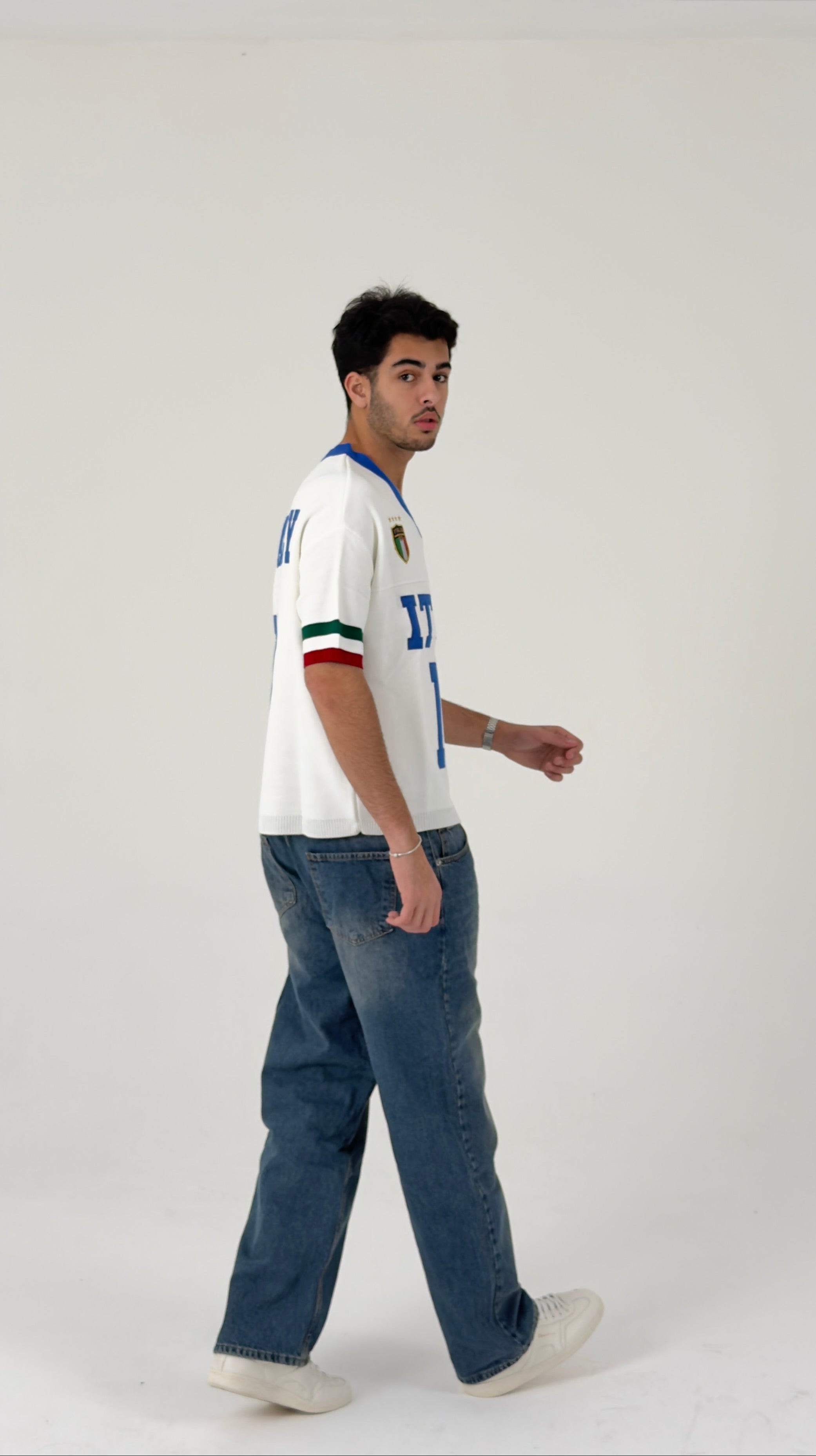 Vintage-Style Italy #10 Blokecore Jersey in White