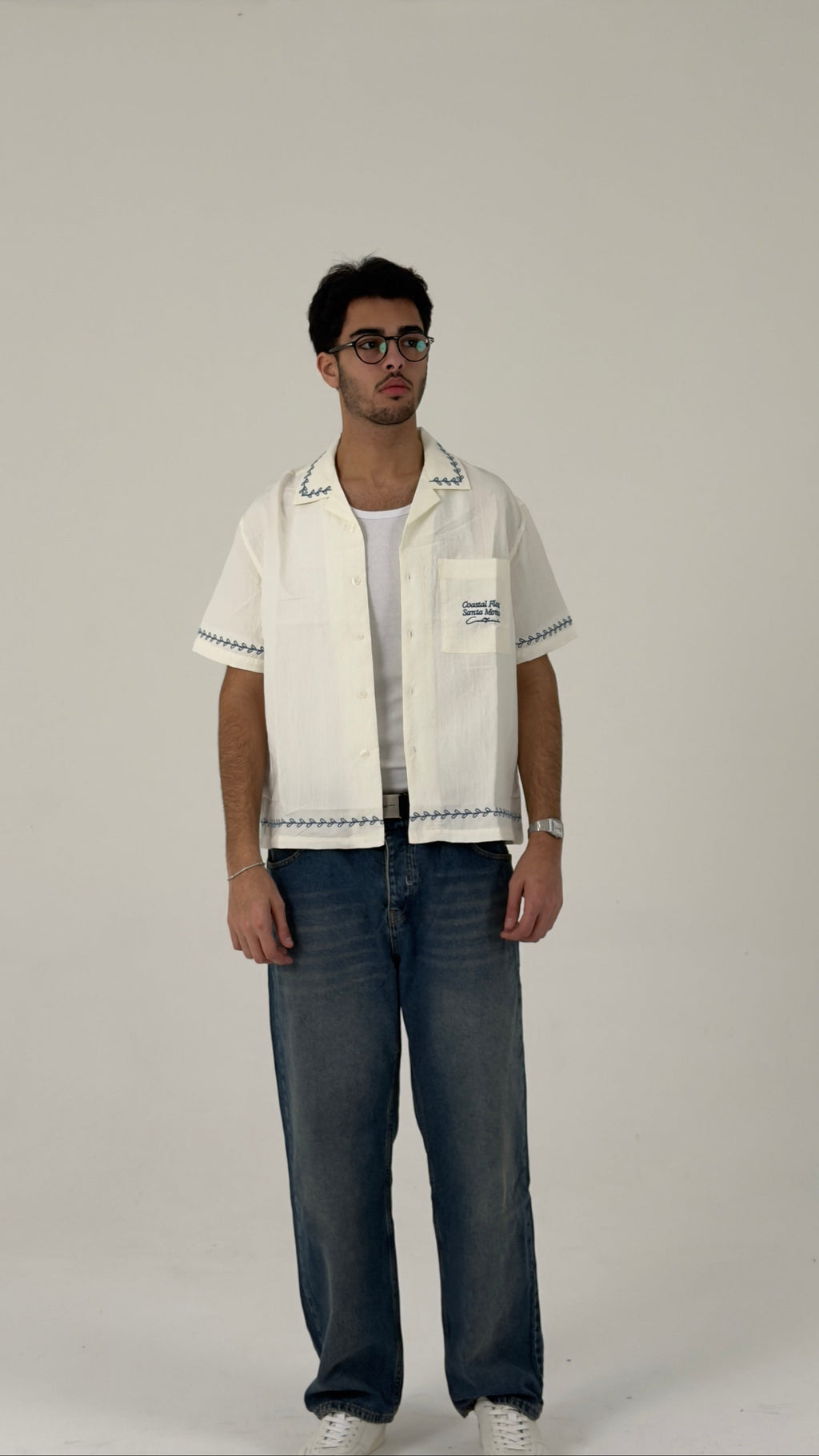White camp shirt