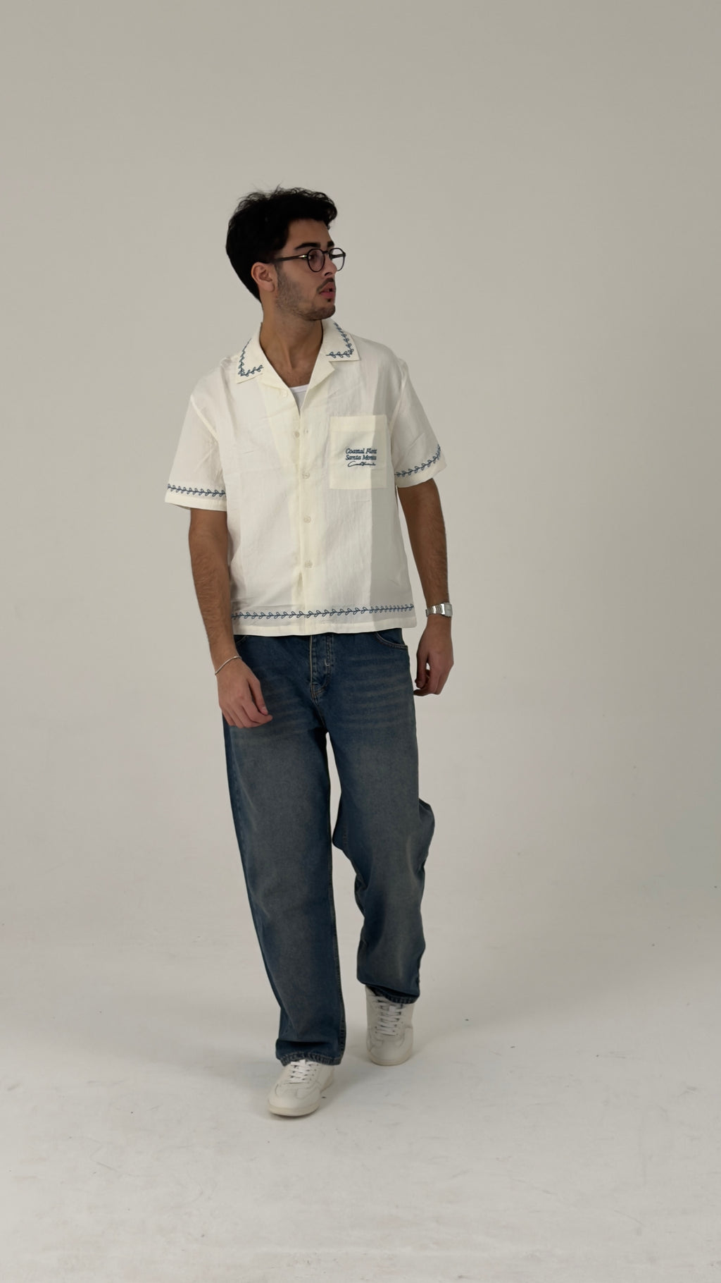 White camp shirt